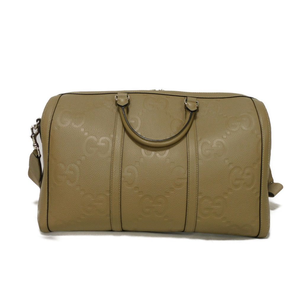 GUCCI Boston Duffel bag 725282 AABY7 2801 Jumbo GG Leather Taupe Double G embossed Jumbo GG Medium Duffle Bag, Beige