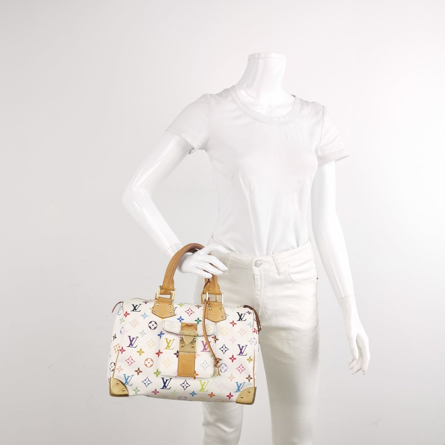 Louis Vuitton x Takashi Murakami Speedy 30 Lock White Multicolor