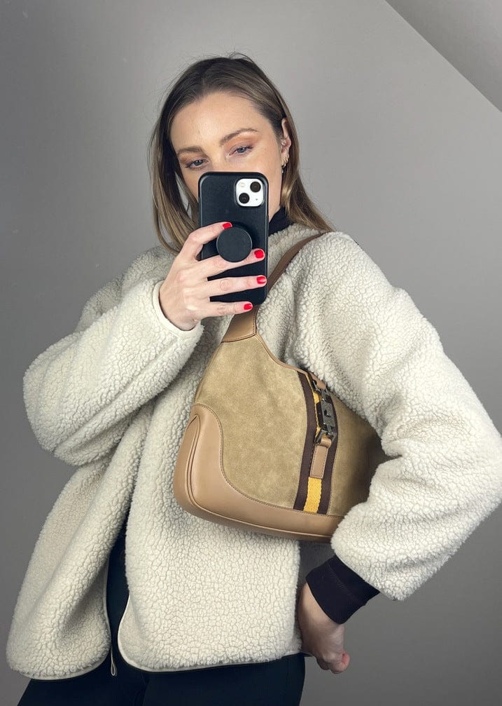 Gucci Jackie Leather Nylon Shoulder Bag Style 7