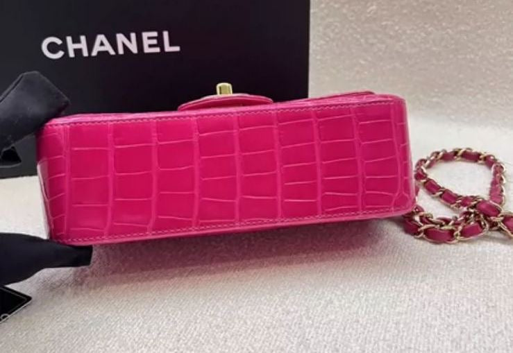 Chanel Pink Alligator Gold Hardware
