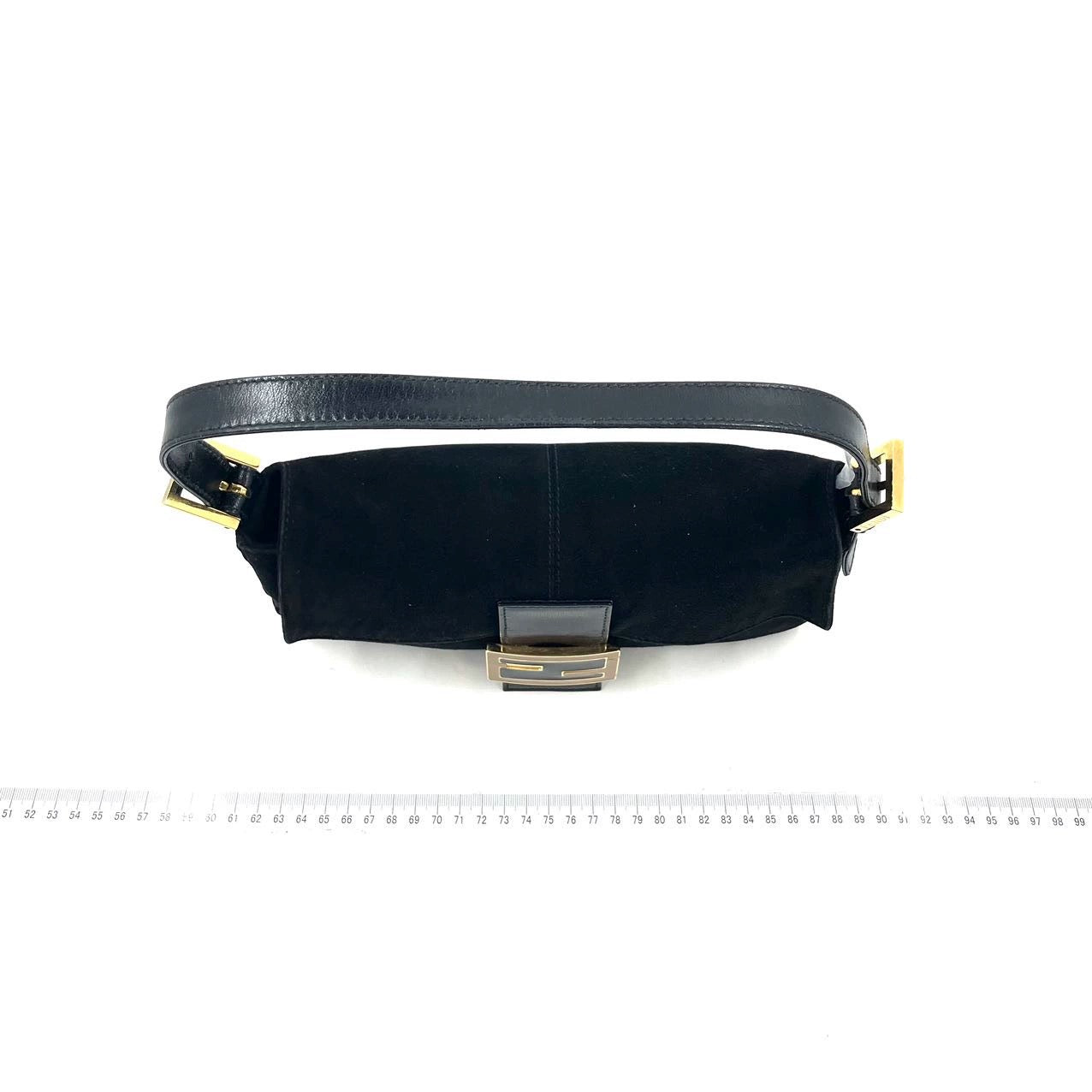 Fendi Baguette Black Suede Leather Shoulder Bag