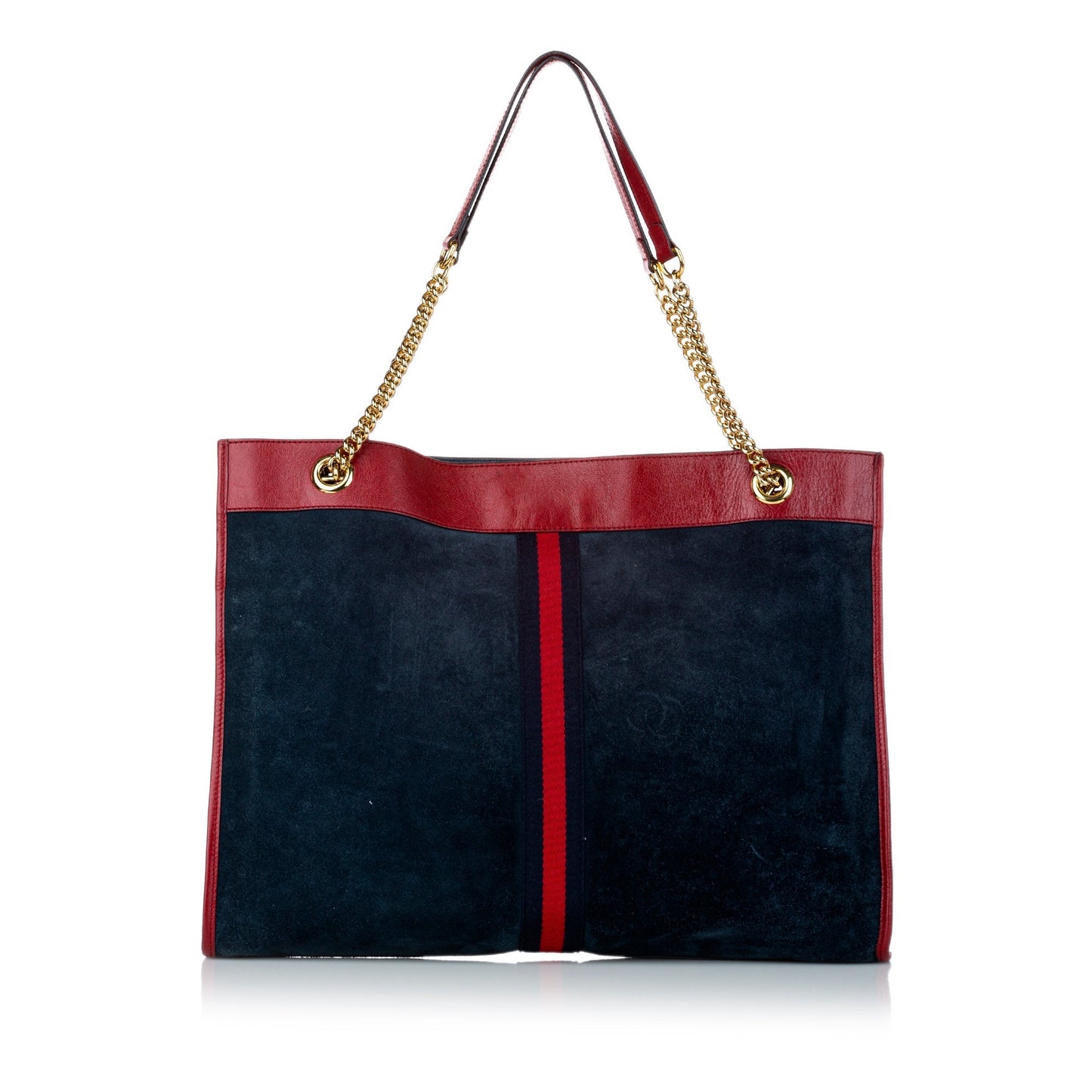 Gucci Blue Leather Suede Tote Style 3