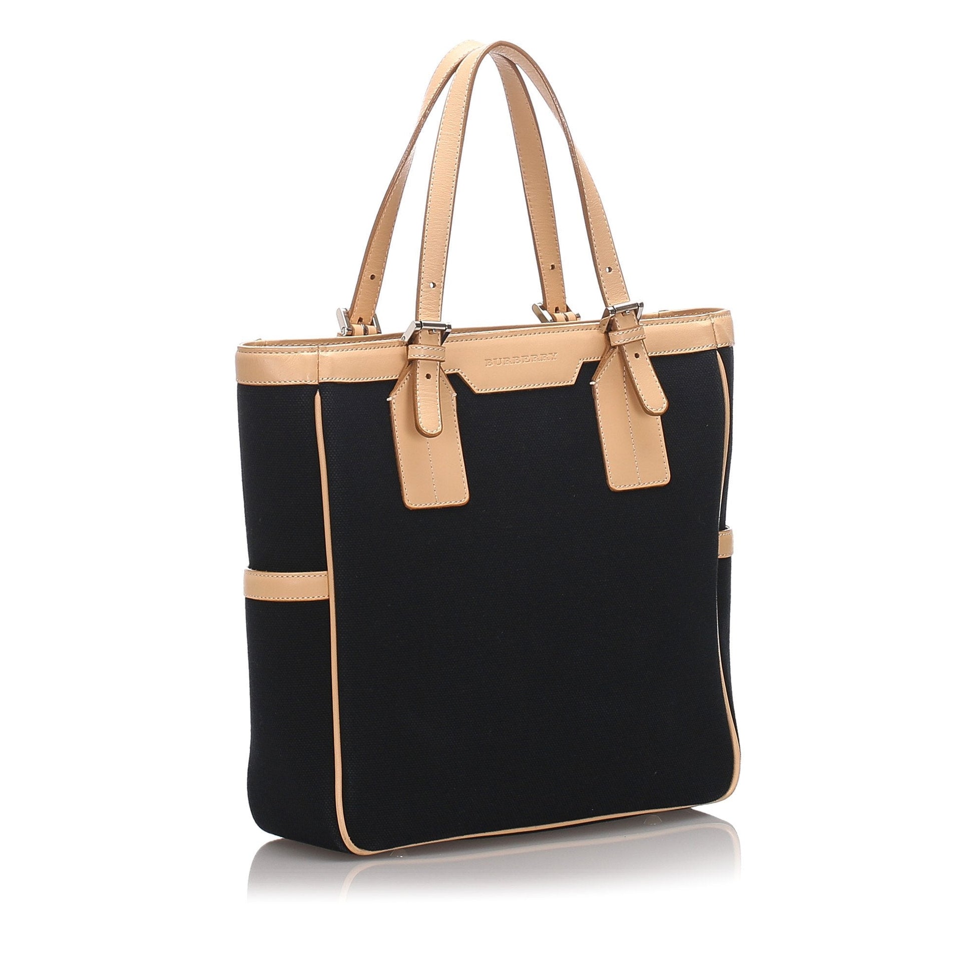 Burberry Black Canvas Fabric Tote Bag United Kingdom