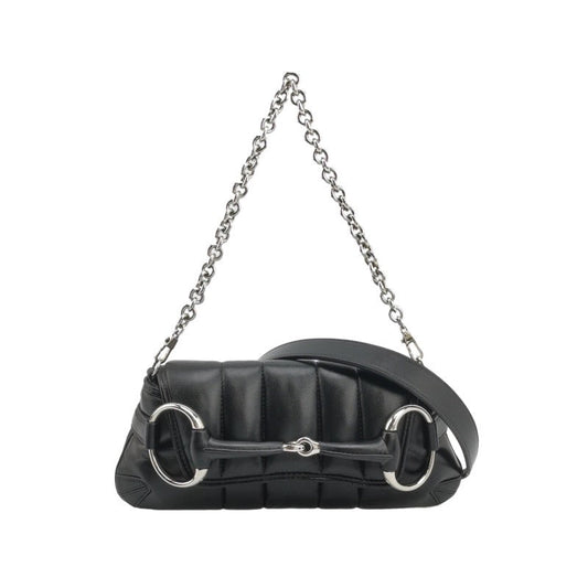 Gucci Horsebit 1955 Chain Shoulder Bag Small Padded Leather Black