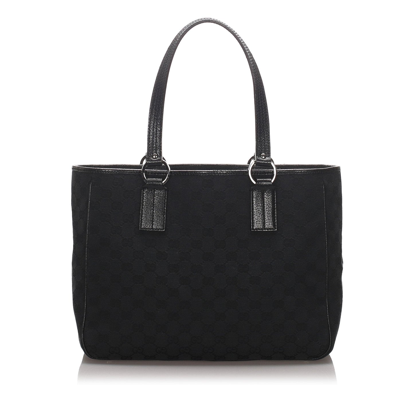 Gucci Black Leather Canvas Tote Style 8