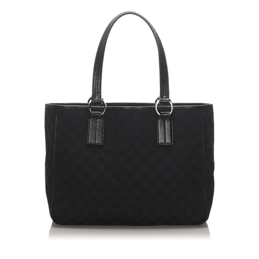 Gucci Black Leather Canvas Tote Style 8