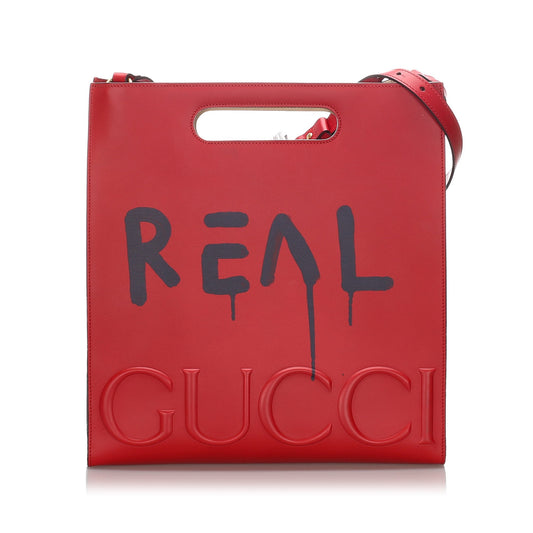 Gucci Red Calf Leather GucciGhost Tote Italy