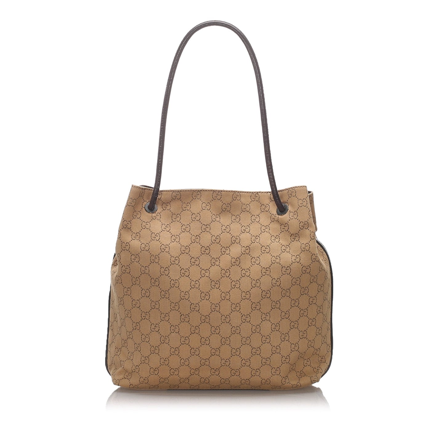 Gucci Brown Leather Canvas Tote Style 11