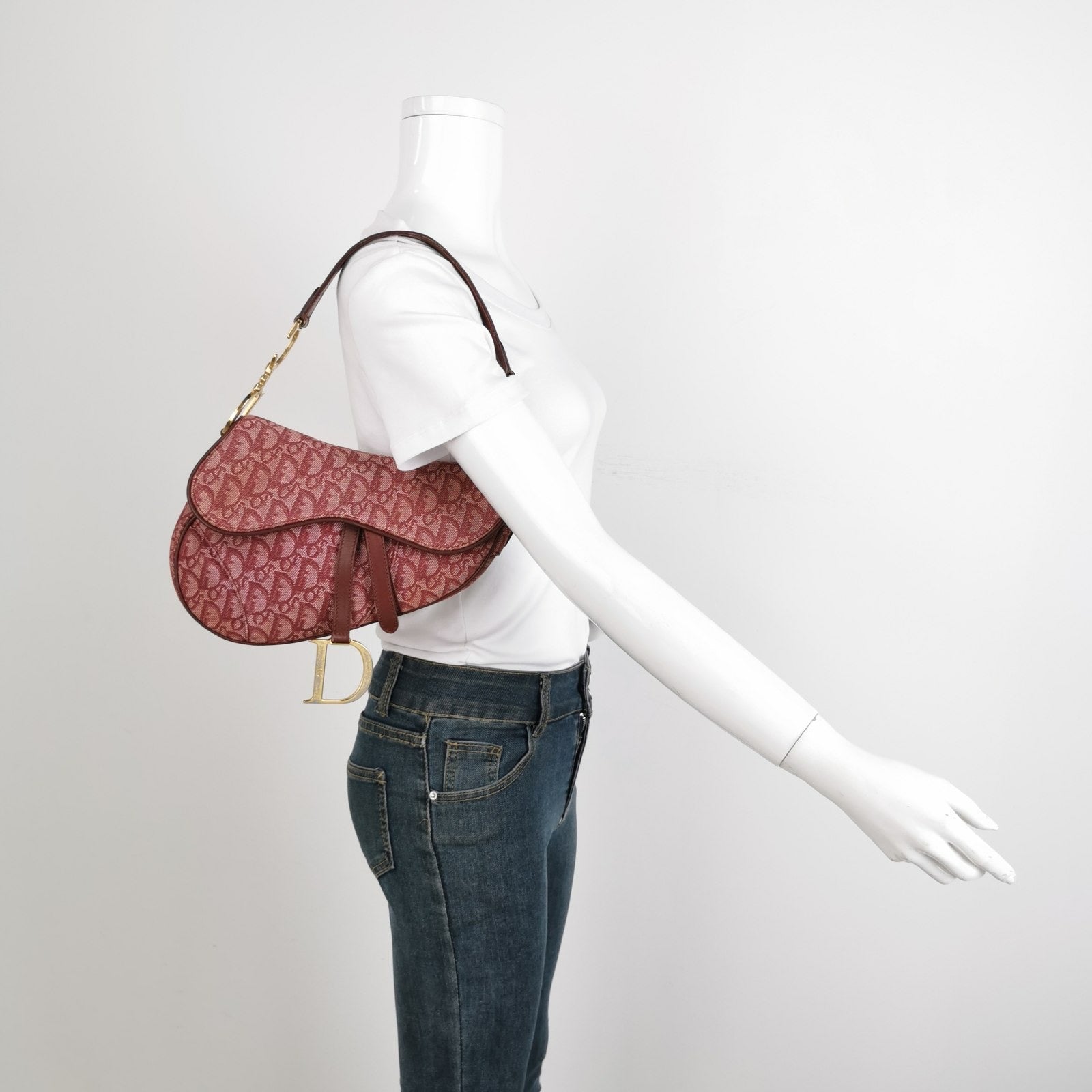 Dior Saddle Red Burgundy Oblique Shoulder bag