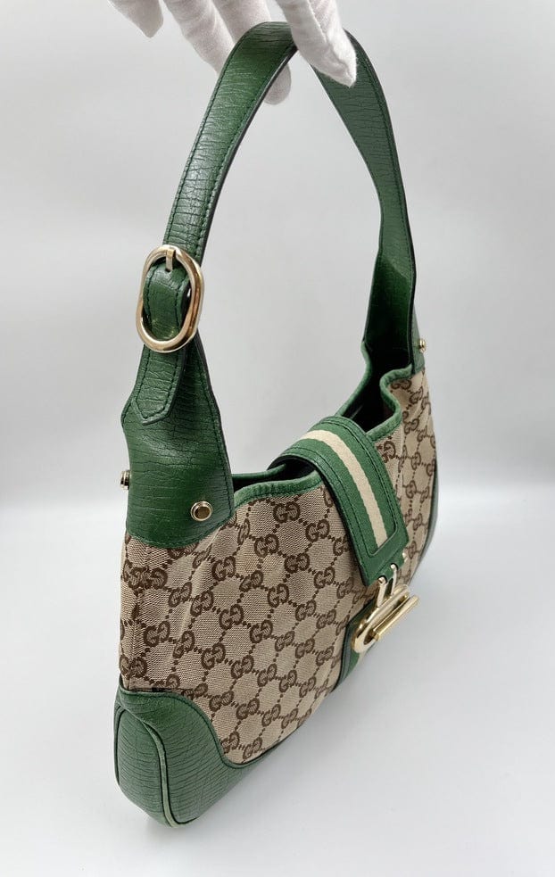 Gucci Jackie Leather Canvas Shoulder Bag Style 17