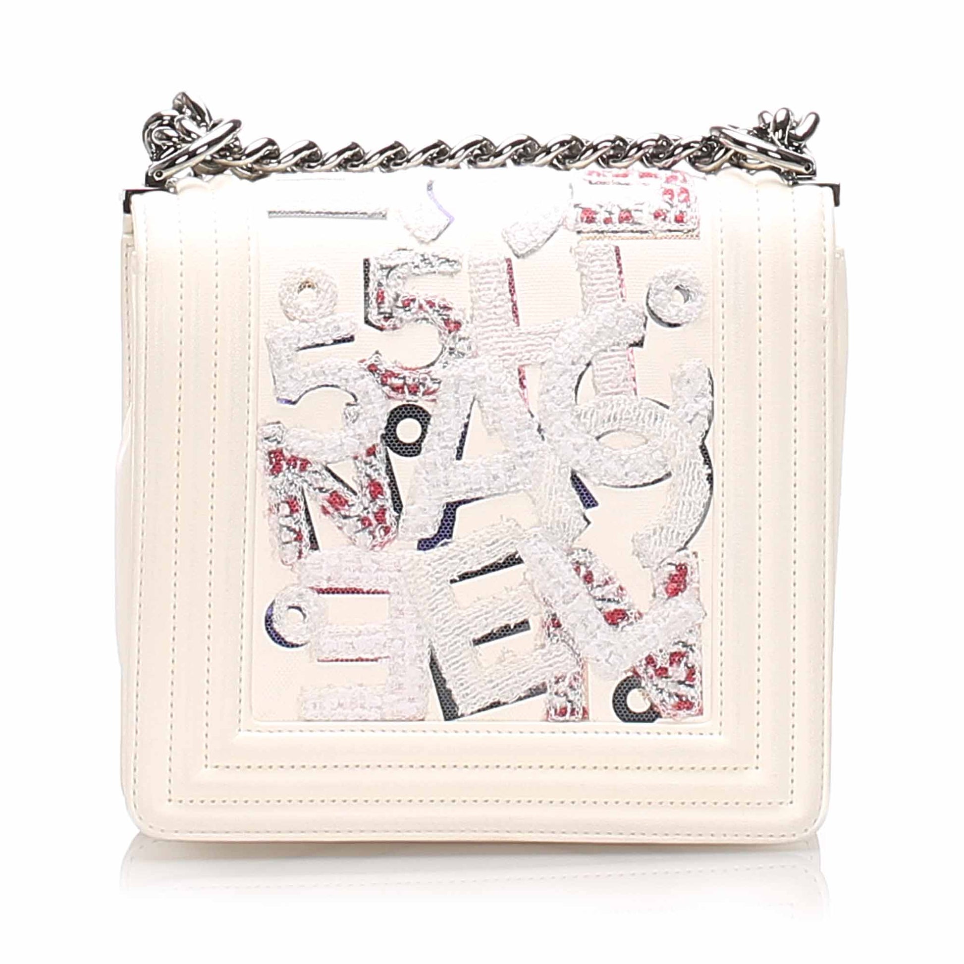 Chanel No 5 Graffiti Boy Flap Bag White