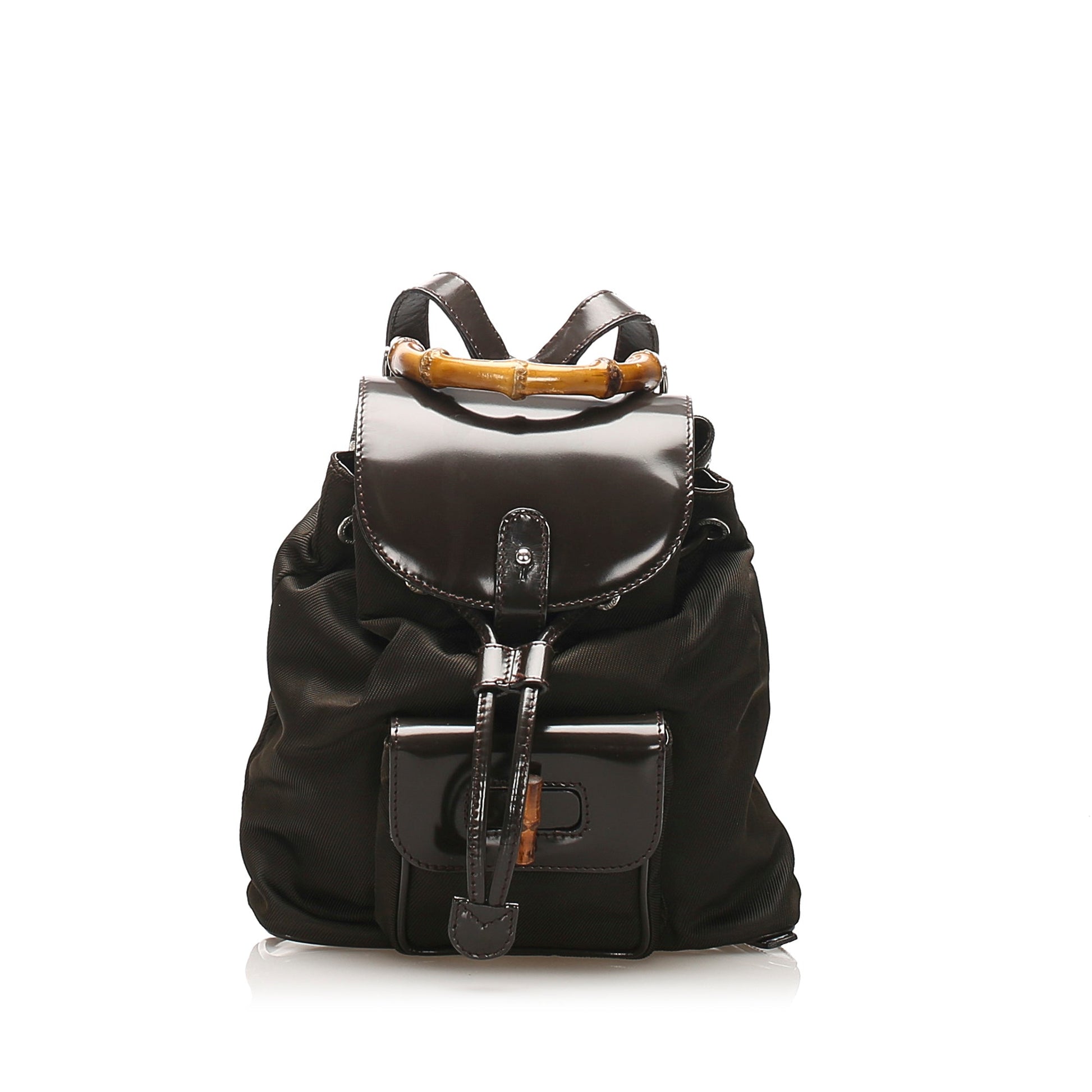 Gucci Nylon Twist Leather Top Handle Shoulder Bag