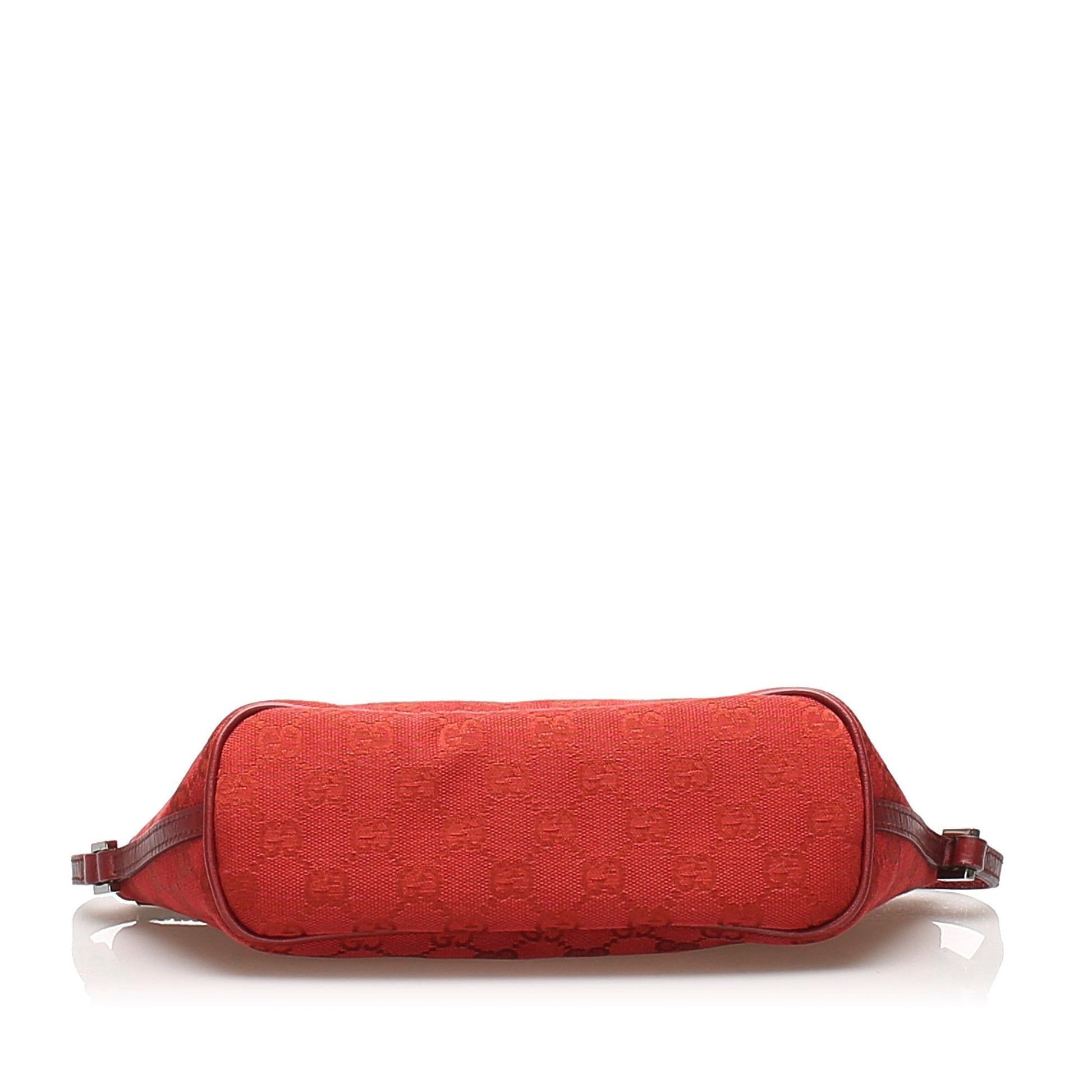 Gucci Baguette Leather Canvas Shoulder Bag