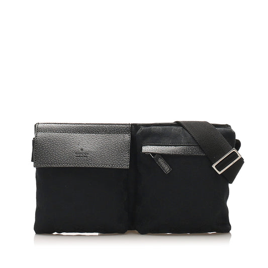 Gucci Leather Canvas Shoulder Bag