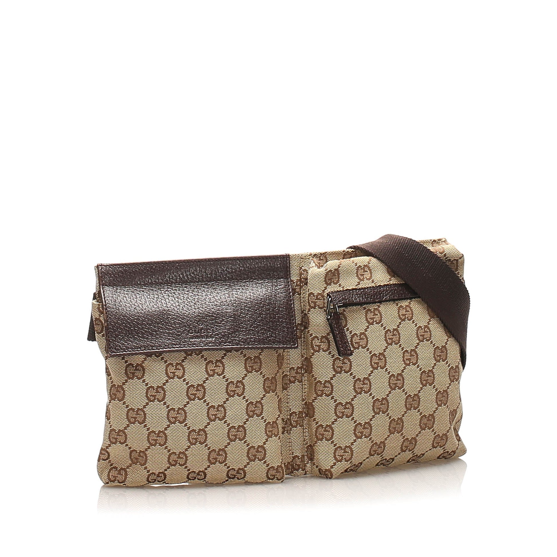 Gucci Leather Canvas Shoulder Bag