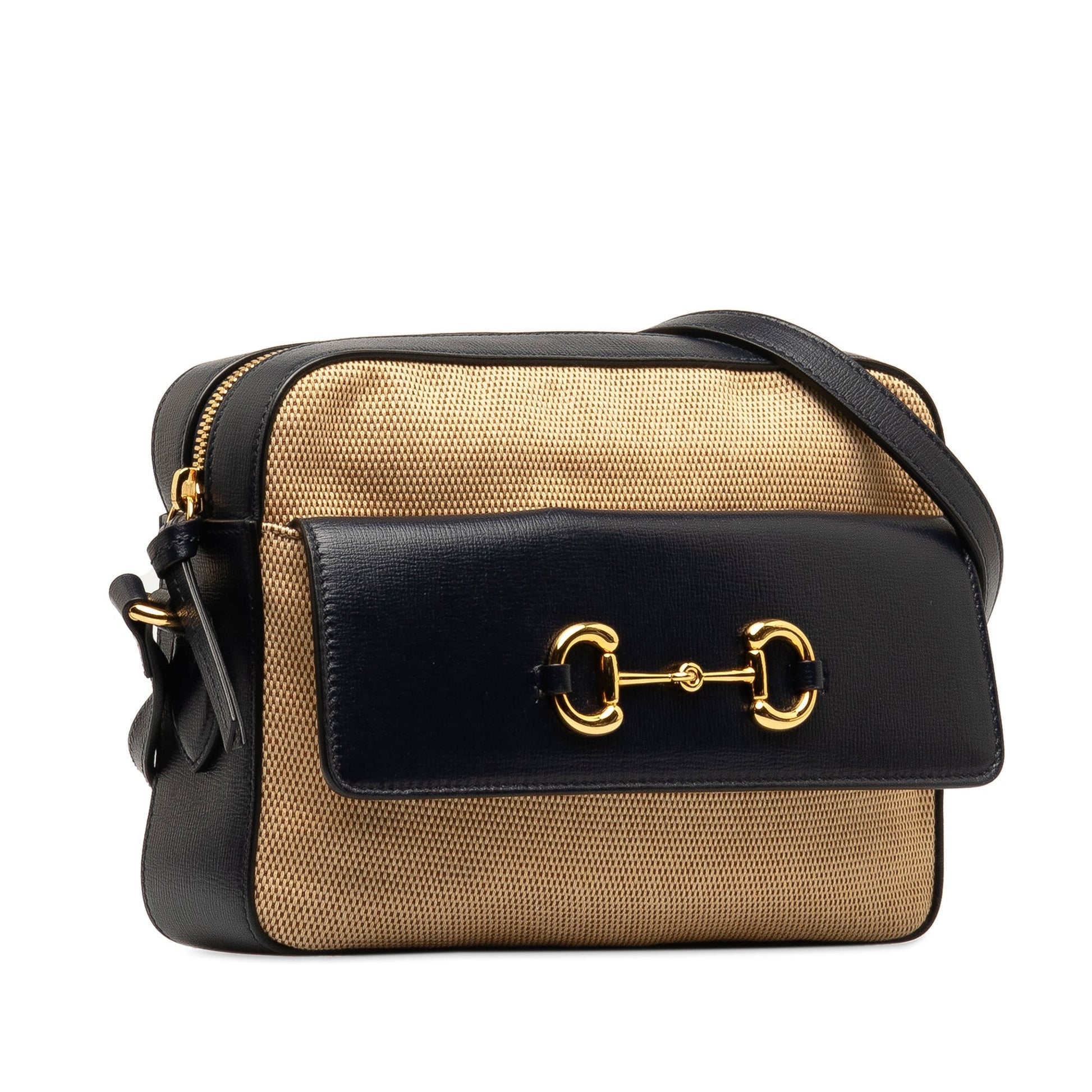 Gucci Horsebit Leather Canvas Crossbody