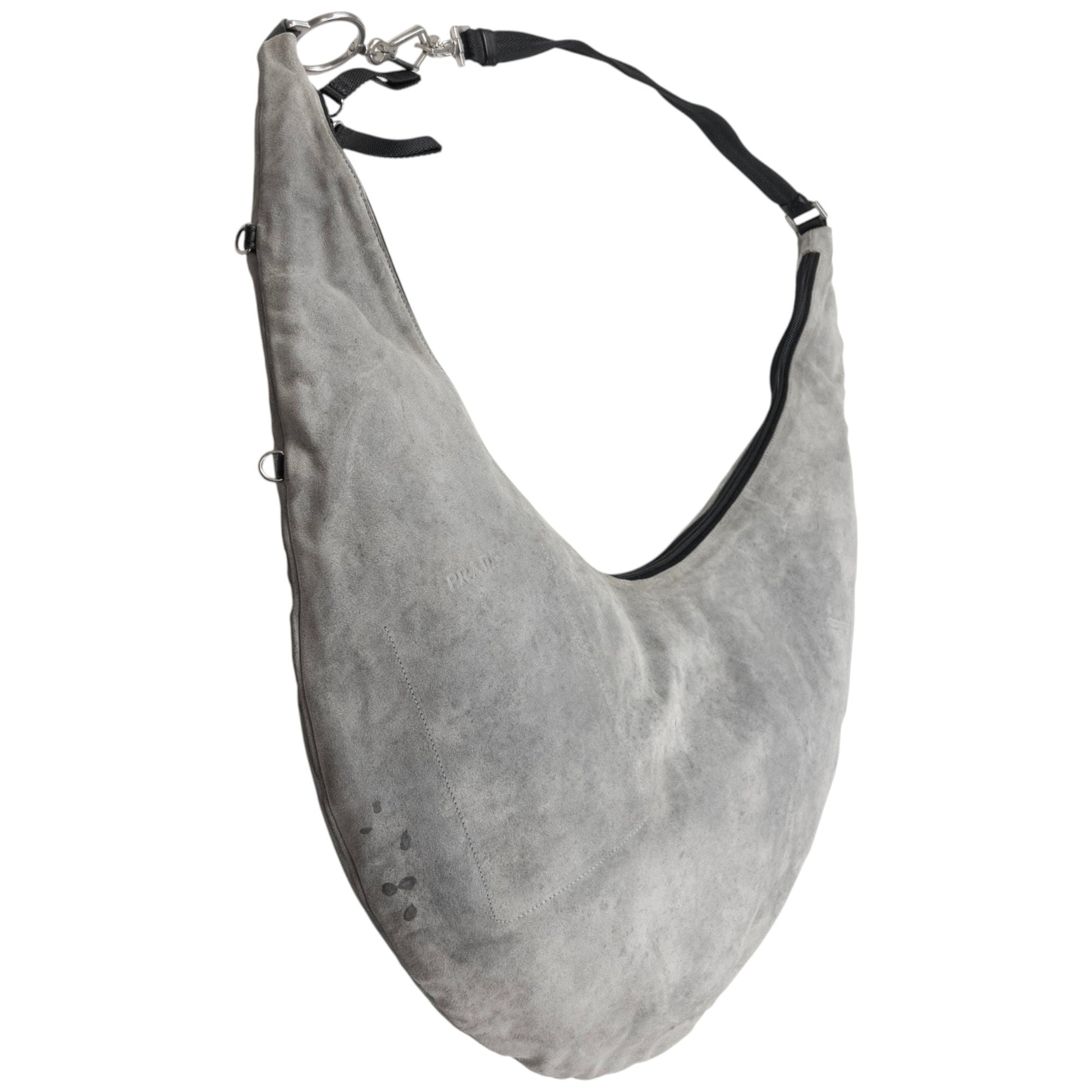 Prada Suede Crescent Shoulder Bag