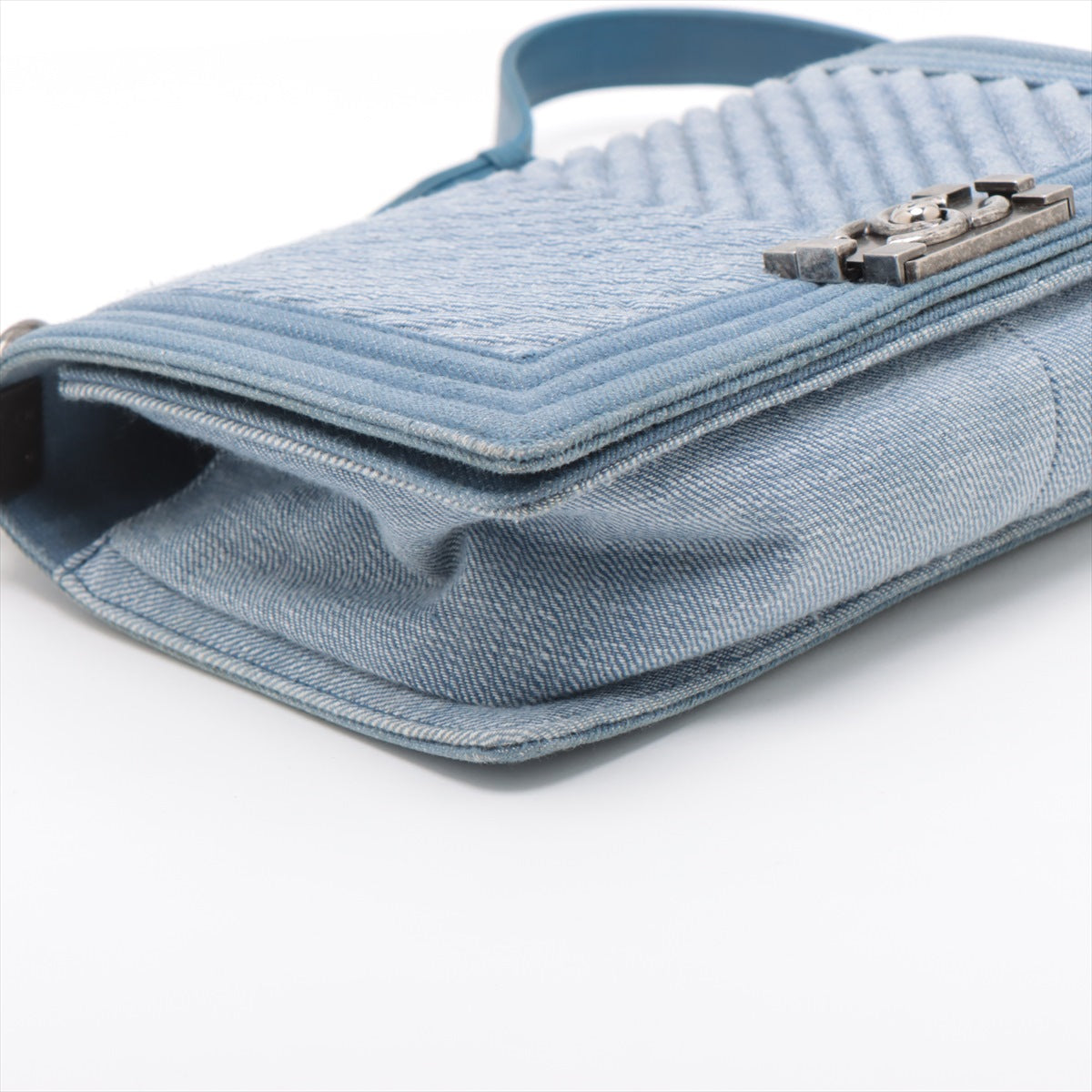 Chanel Blue Denim Chain Shoulder Bag