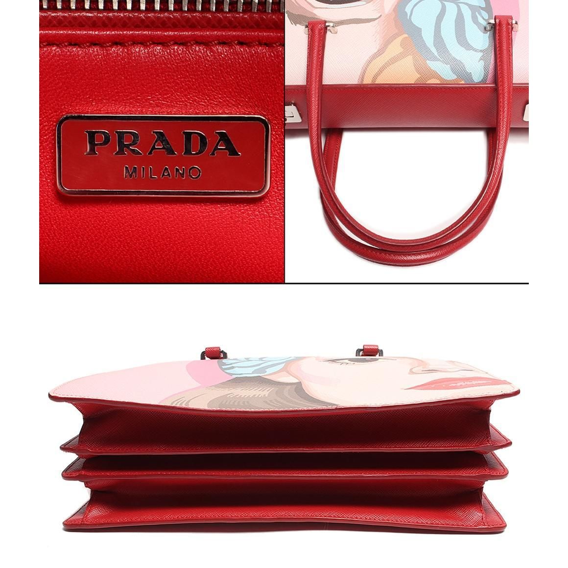 Prada Saffiano Girl Print Bag w/ Tags - Pink Handle Bags ITKOL2KOFUJS