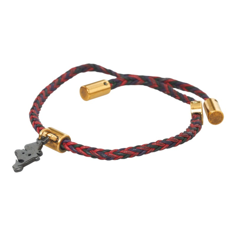 Louis Vuitton Bracelet MP234E Red Black Gold Leather Louis Vuitton