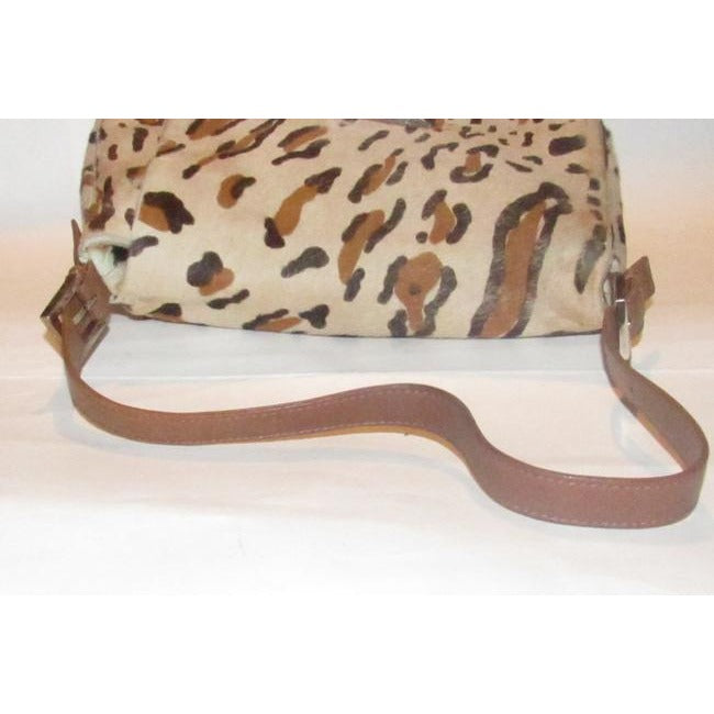 Fendi Mamma Forever Leopard Print Pony Hair & Leather Shoulder Bag