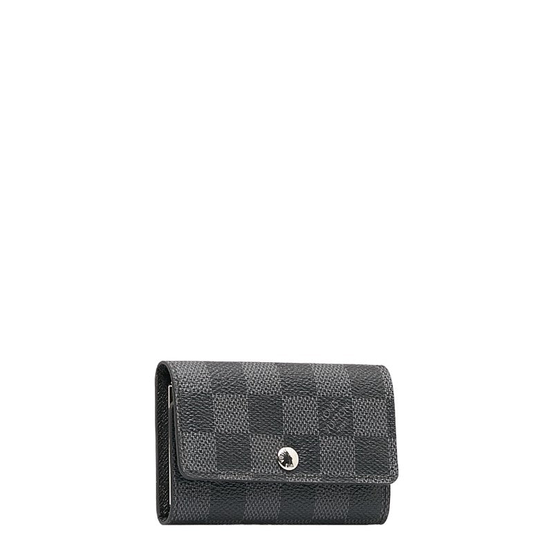 Louis Vuitton Graphite Multicle 6 Keycase N62662 Black PVC Leather Louis Vuitton