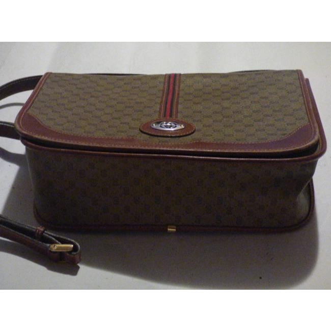 Gucci Leather Canvas Shoulder Bag