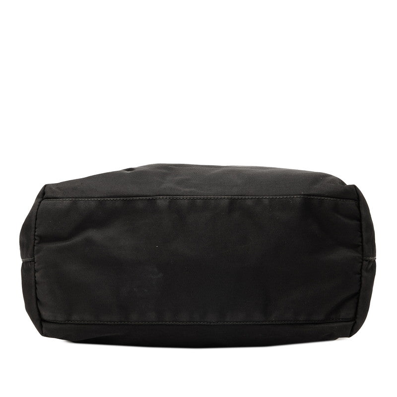 Prada Triangle Logo Plate Nylon Tote Bag
