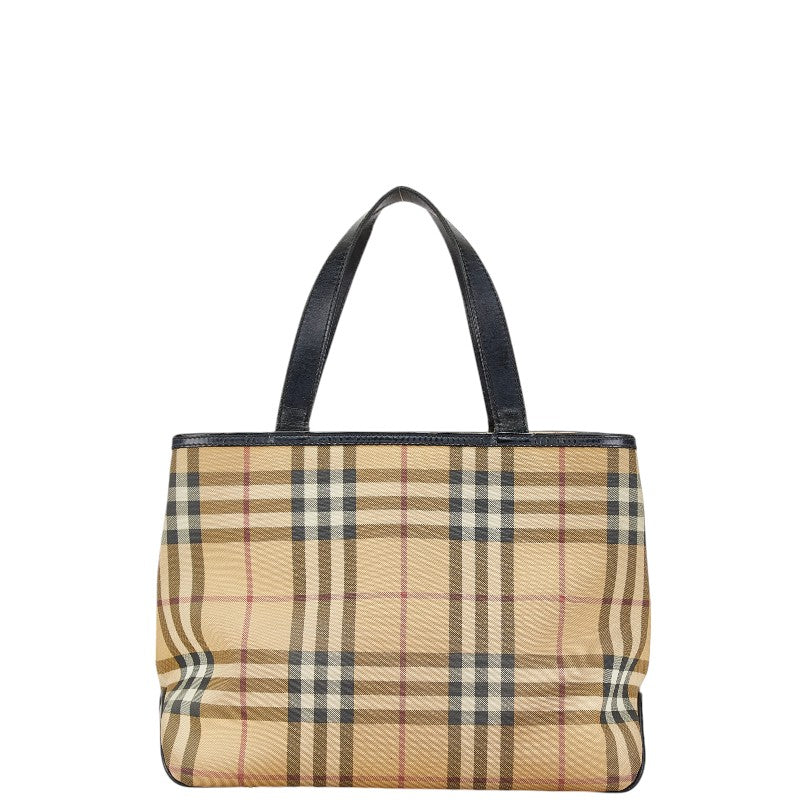 Burberry Nova Check Canvas Leather Handbag