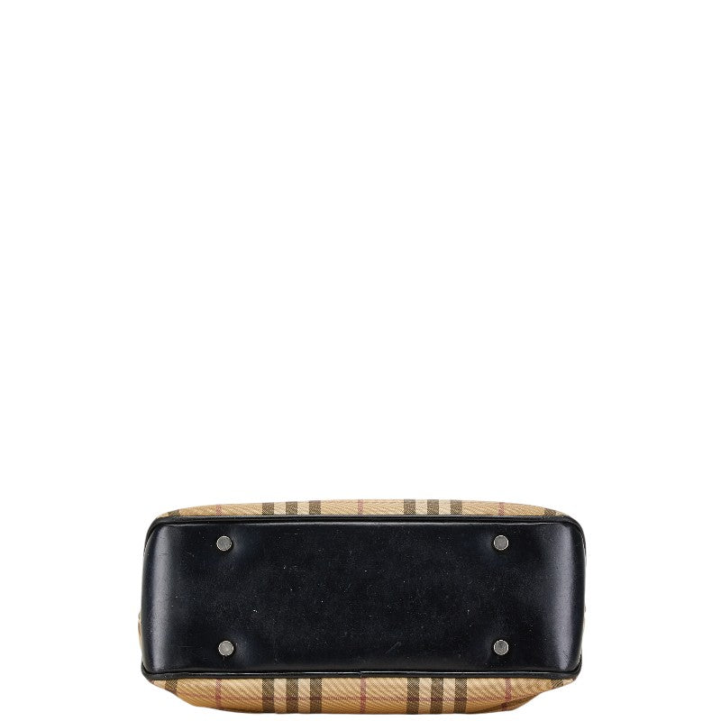 Burberry Nova Check Canvas Leather Handbag