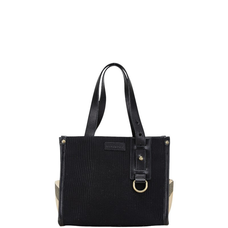 Burberry Nova Check Canvas Leather Handbag
