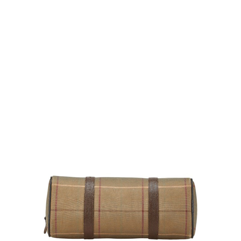Burberry Shadow Horse Check Canvas Leather Handbag