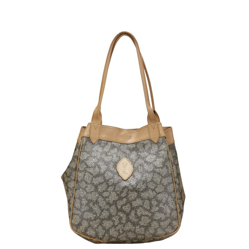 Saint Laurent YSL Logo PVC Leather Tote Bag