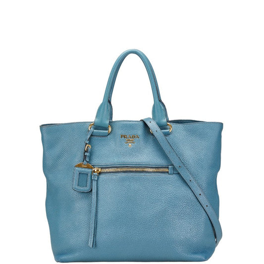 Prada Logo Hardware Leather 2way Bag