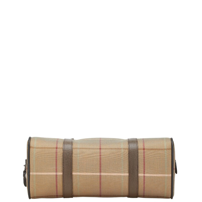 Burberry Check Canvas Leather Handbag