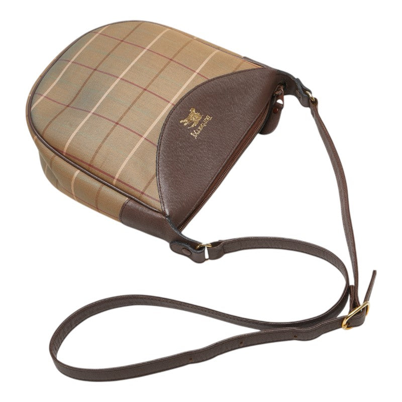 Burberry Check Canvas Leather Shoulder Bag