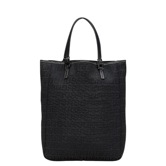 Fendi Zucchino Canvas Leather Handbag