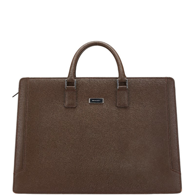 Burberry Logo Plate Leather Briefcase