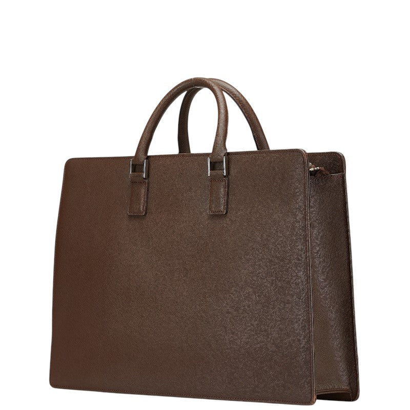 Burberry Logo Plate Leather Briefcase
