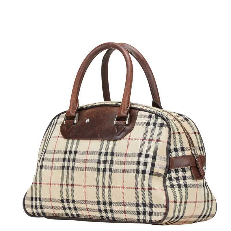 Burberry Nova Check Canvas Leather Handbag