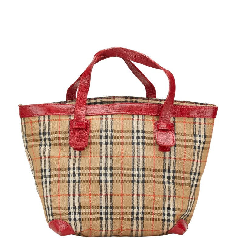Burberry Nova Check Shadow Horse Canvas Leather Handbag