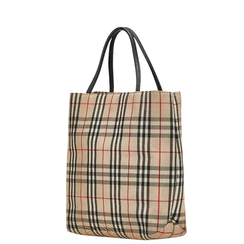 Burberry Nova Check Canvas Leather Handbag