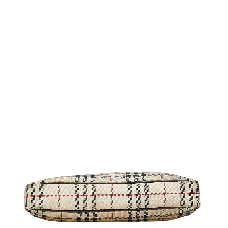 Burberry Nova Check Leather Nylon Canvas Shoulder Bag