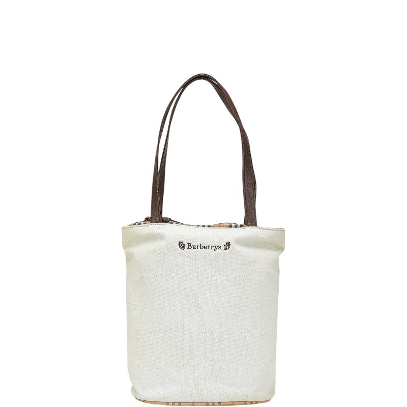 Burberry Nova Check Canvas Leather Tote Bag