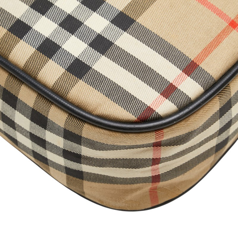 Burberry Nova Check Shadow Horse Canvas Leather Shoulder Bag