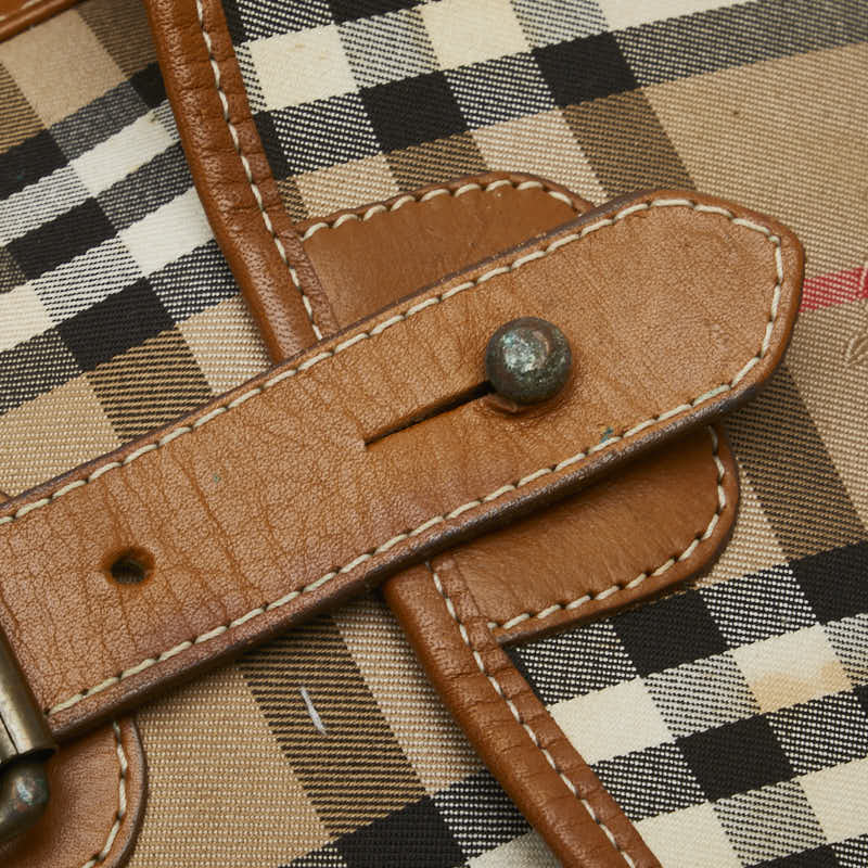 Burberry Nova Check Shadow Horse Canvas Leather Shoulder Bag