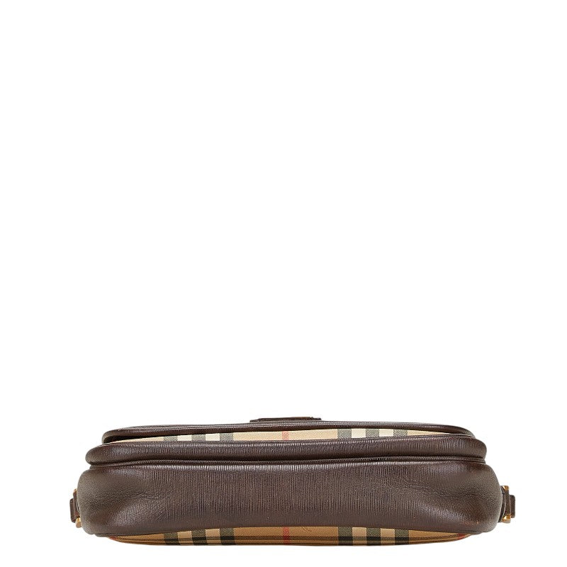 Burberry Nova Check Shadow Horse Canvas Leather Shoulder Bag