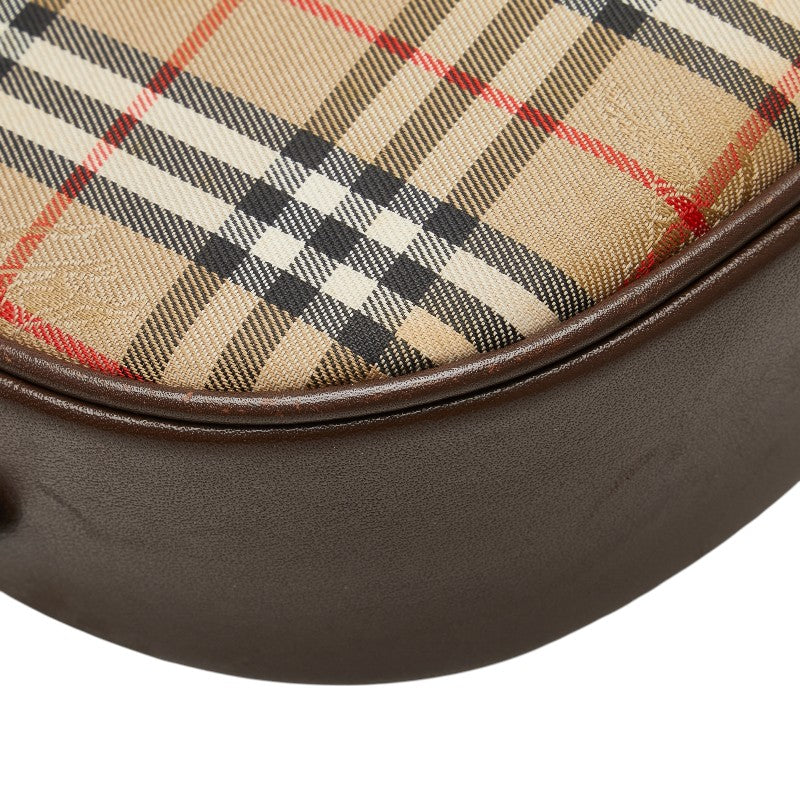 Burberry Nova Check Shadow Horse Canvas Leather Shoulder Bag