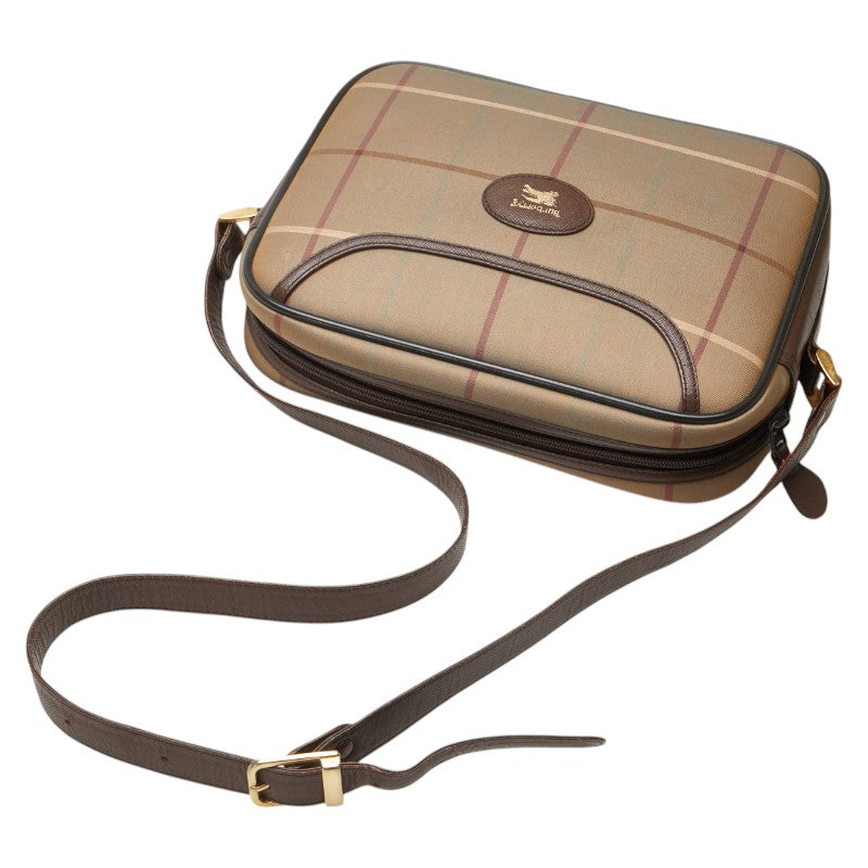 Burberry Check Canvas Leather Shoulder Bag