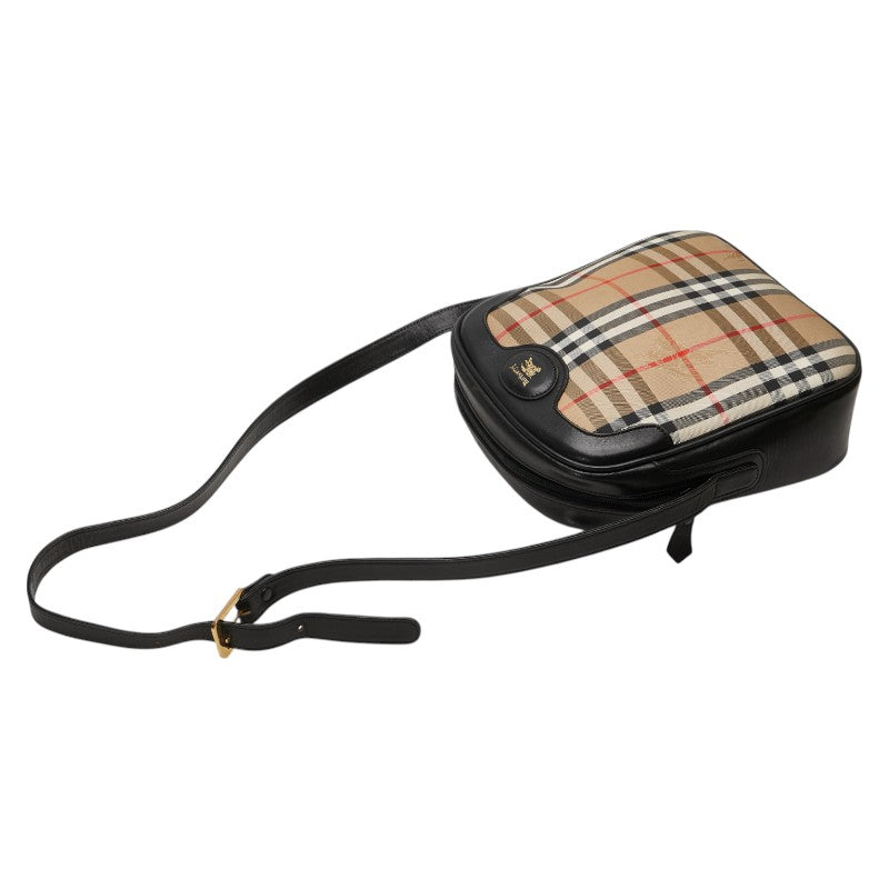Burberry Nova Check Shadow Horse Canvas Leather Shoulder Bag